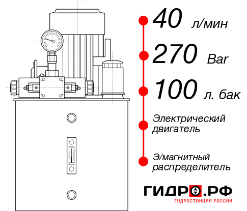 Гидростанция для гидроцилиндра НЭЭ-40И2710Т
