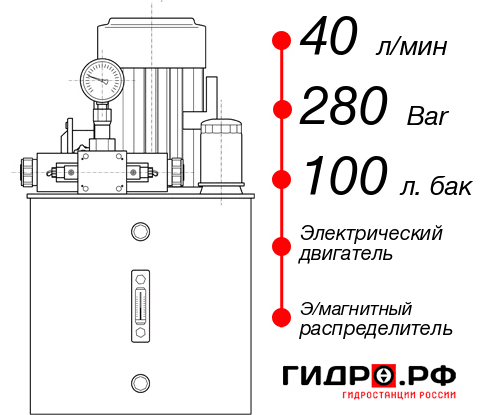 Гидростанция для гидроцилиндра НЭЭ-40И2810Т