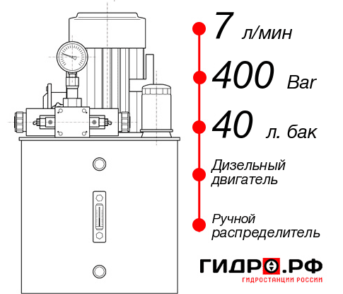 Гидростанция для гидравлического домкрата НДР-7И404Т