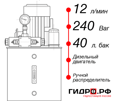 Гидростанция с ДВС НДР-12И244Т