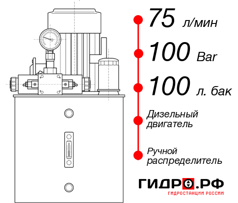 Гидростанция с ДВС НДР-75И1010Т