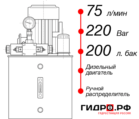 Гидростанция с ДВС НДР-75И2220Т