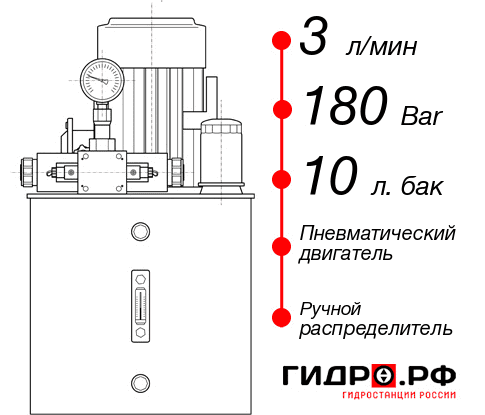 Гидростанция с пневмоприводом НПР-3И181Т