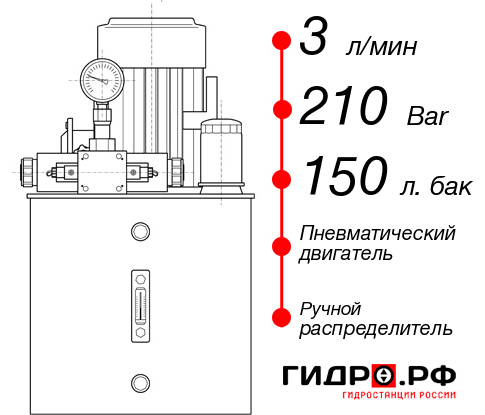 Гидростанция с пневмоприводом НПР-3И2115Т