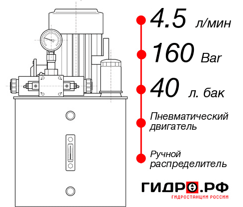 Гидростанция для гидропривода НПР-4,5И164Т