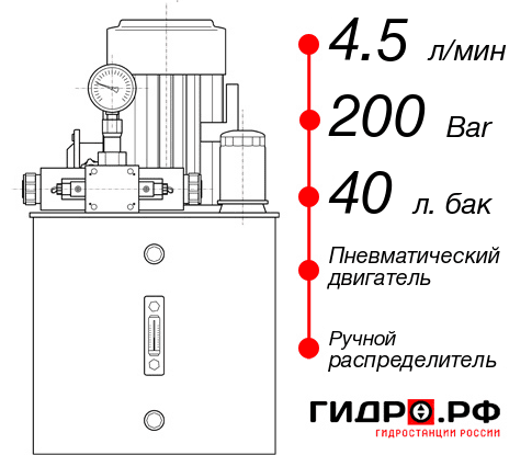 Гидростанция для гидропривода НПР-4,5И204Т