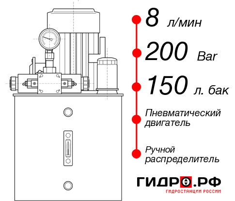 Гидростанция с пневмоприводом НПР-8И2015Т