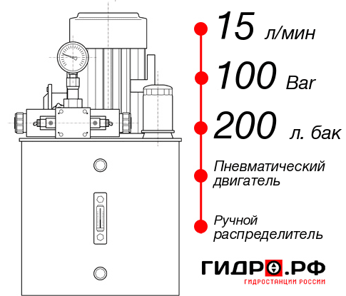 Гидростанция с пневмоприводом НПР-15И1020Т