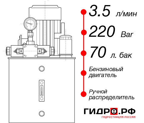 Бензиновая гидростанция НБР-3,5И227Т