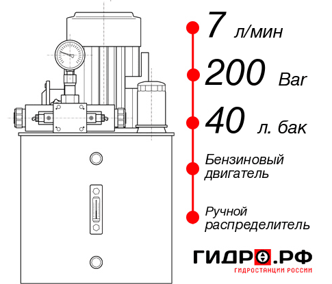Бензиновая гидростанция НБР-7И204Т