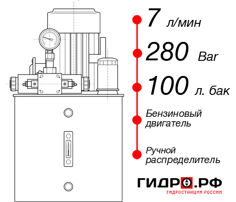 Гидростанция для гидроцилиндра НБР-7И2810Т