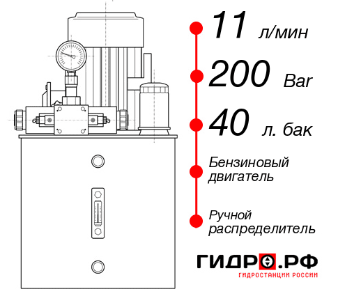 Бензиновая гидростанция НБР-11И204Т