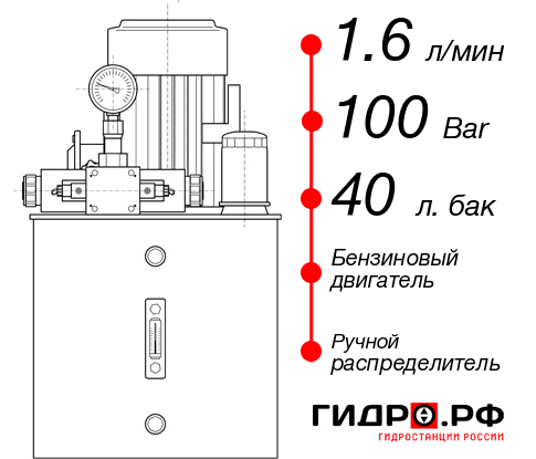 Бензиновая гидростанция НБР-1,6И104Т