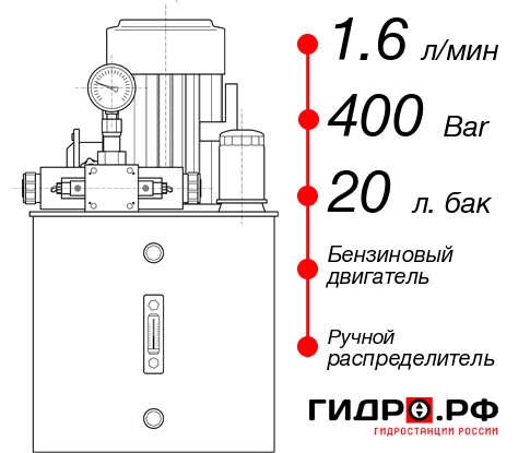 Бензиновая гидростанция НБР-1,6И402Т