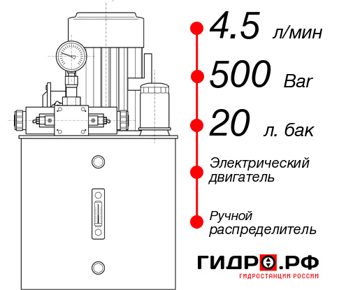 Гидростанция для гидравлического домкрата НЭР-4,5И502Т