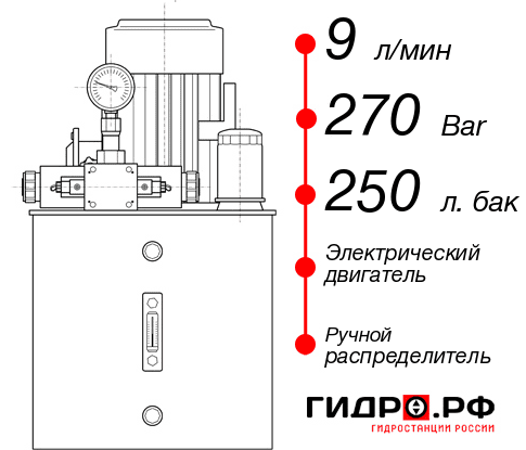 Гидростанция для гидроцилиндра НЭР-9И2725Т
