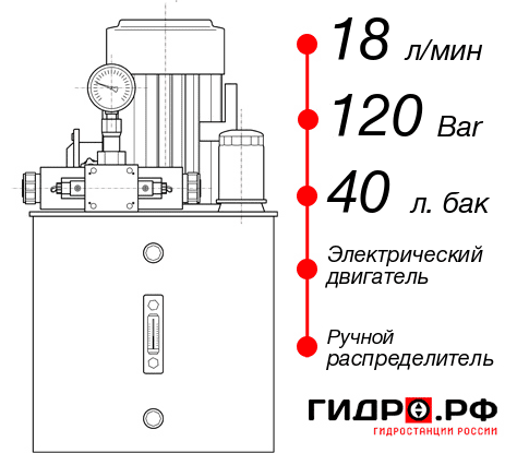 Гидростанция для гидроцилиндра НЭР-18И124Т