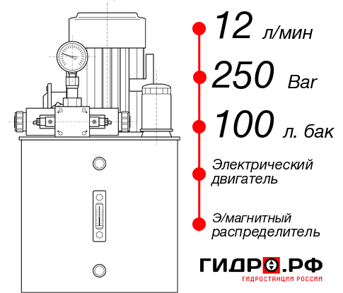 Гидростанция для гидроцилиндра НЭЭ-12И2510Т