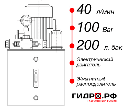 Гидростанция для гидроцилиндра НЭЭ-40И1020Т